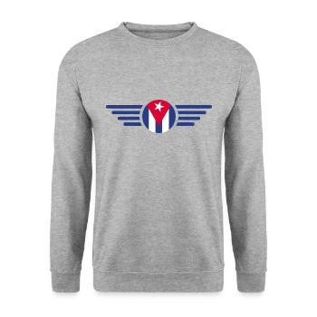 Ich liebe Kuba, Eleganz Stil Design T-Shirt - Unisex Pullover - Weißgrau meliert - Vorne - Alina (178cm) & Michal (187cm)