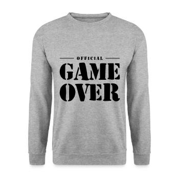 Game Over Slogan - Unisex Sweatshirt - salt & pepper - Front - Alina (178cm) & Michal (187cm)