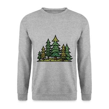 Forest, Landscape, Trees, Nature - Unisex Sweatshirt - salt & pepper - Front - Alina (178cm) & Michal (187cm)