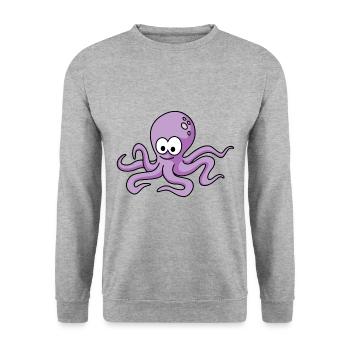 Octopus Comic Animal - Sweat-shirt Unisexe - gris chiné - Devant - Alina (178cm) & Michal (187cm)