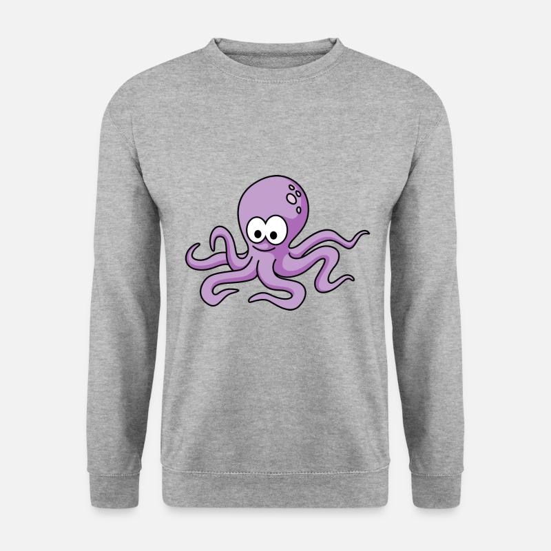Octopus Comic Animal - Sweat-shirt Unisexe - gris chiné
