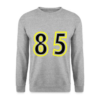 85 Number College - Unisex Sweatshirt - salt & pepper - Front - Alina (178cm) & Michal (187cm)