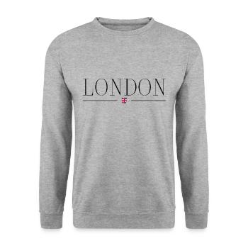 London Style Design T-Shirt - Unisex Sweatshirt - salt & pepper - Front - Alina (178cm) & Michal (187cm)