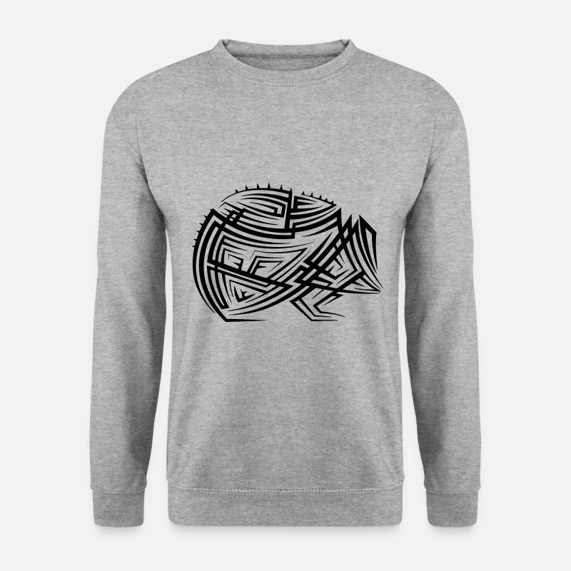 Igel Tribal Tattoo - Unisex Pullover - Weißgrau meliert