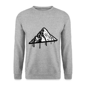 Mountain Silhouette Symbol Mountains - Unisex Sweatshirt - salt & pepper - Front - Alina (178cm) & Michal (187cm)