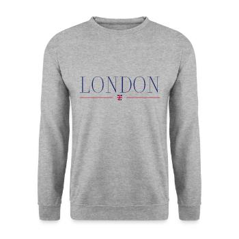 Ich liebe London, England - Unisex Pullover - Weißgrau meliert - Vorne - Alina (178cm) & Michal (187cm)