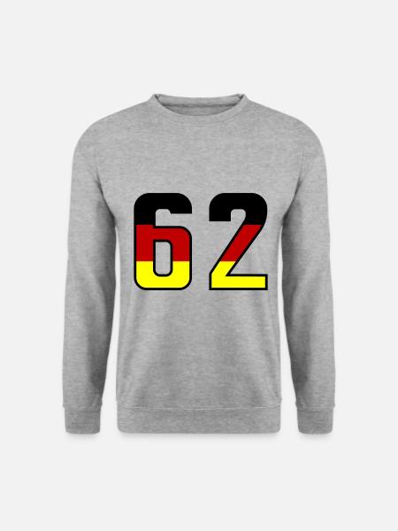 62 Symbole numérique Allemagne - Sweat-shirt Unisexe - gris chiné