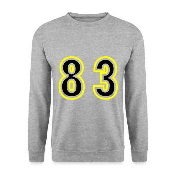 83 Number College - Unisex Sweatshirt - salt & pepper - Front - Alina (178cm) & Michal (187cm)