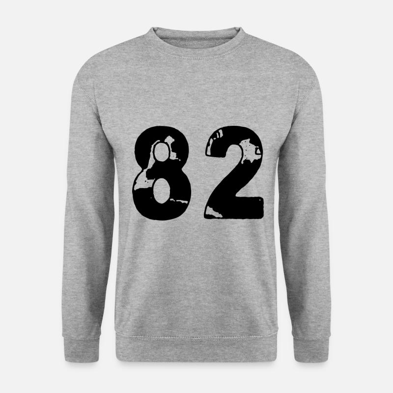 82 Zahl Trikot - Unisex Pullover - Weißgrau meliert