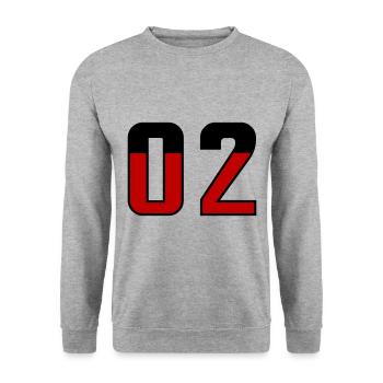 2 Zahl symbol Germany - Unisex Pullover - Weißgrau meliert - Vorne - Alina (178cm) & Michal (187cm)
