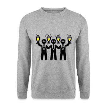 Bachelor Groom Team Bachelors - Sweat-shirt Unisexe - gris chiné - Devant - Alina (178cm) & Michal (187cm)