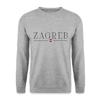 Zagreb, Croatie Style Design T-Shirt - Sweat-shirt Unisexe - gris chiné - Devant - Alina (178cm) & Michal (187cm)