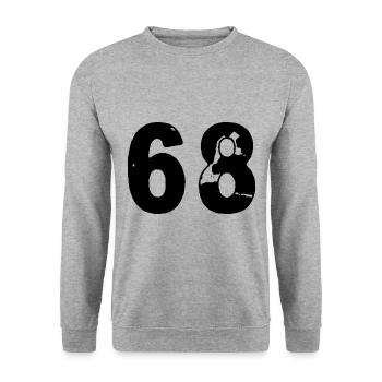 68 Maillot numéro - Sweat-shirt Unisexe - gris chiné - Devant - Alina (178cm) & Michal (187cm)