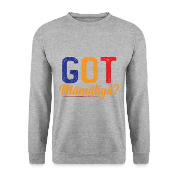 Drôle d’humour Mamalig - Sweat-shirt Unisexe - gris chiné - Devant - Alina (178cm) & Michal (187cm)