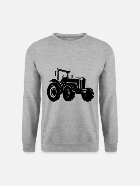 Traktor Bauer Farmer Symbol - Unisex Pullover - Weißgrau meliert