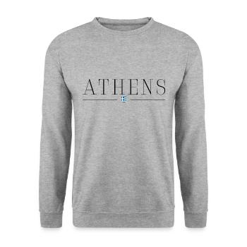 J’adore Athènes - Sweat-shirt Unisexe - gris chiné - Devant - Alina (178cm) & Michal (187cm)