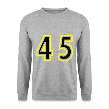 45 Nombre Collège - Sweat-shirt Unisexe - gris chiné - Devant - Alina (178cm) & Michal (187cm)