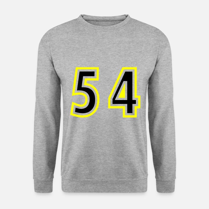 54 Zahl College - Unisex Pullover - Weißgrau meliert
