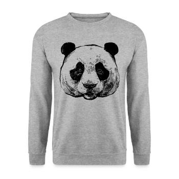 Panda Funny Animals - Unisex Sweatshirt - salt & pepper - Front - Alina (178cm) & Michal (187cm)
