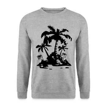 Symbole de la silhouette de Palm Island - Sweat-shirt Unisexe - gris chiné - Devant - Alina (178cm) & Michal (187cm)