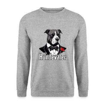Dog Father, Mafia, Pit Bull, Dog Father - Unisex Sweatshirt - salt & pepper - Front - Alina (178cm) & Michal (187cm)