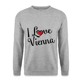 I Love Vienna - Unisex Sweatshirt - salt & pepper - Front - Alina (178cm) & Michal (187cm)