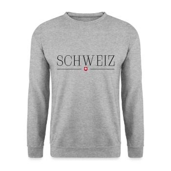 Schweiz - Unisex Pullover - Weißgrau meliert - Vorne - Alina (178cm) & Michal (187cm)