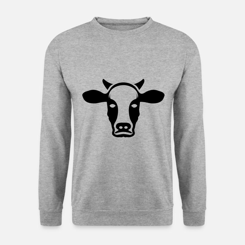 Kuh Kopf Symbol - Unisex Pullover - Weißgrau meliert