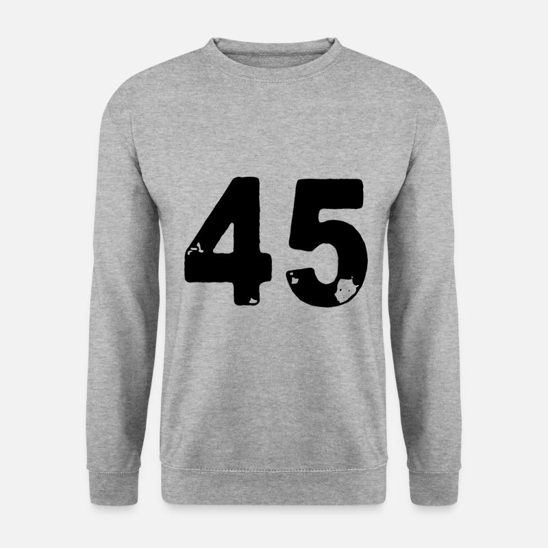 45 Zahl Trikot - Unisex Pullover - Weißgrau meliert