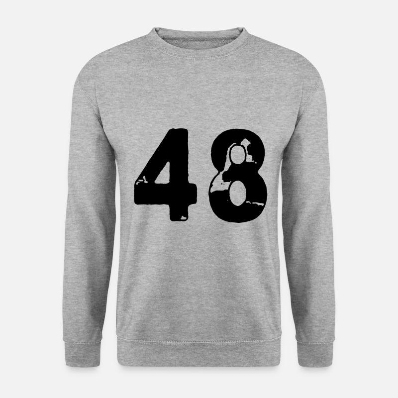 48 Zahl Trikot - Unisex Pullover - Weißgrau meliert