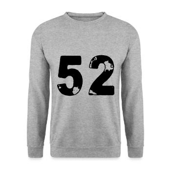 52 Maillot numéro - Sweat-shirt Unisexe - gris chiné - Devant - Alina (178cm) & Michal (187cm)