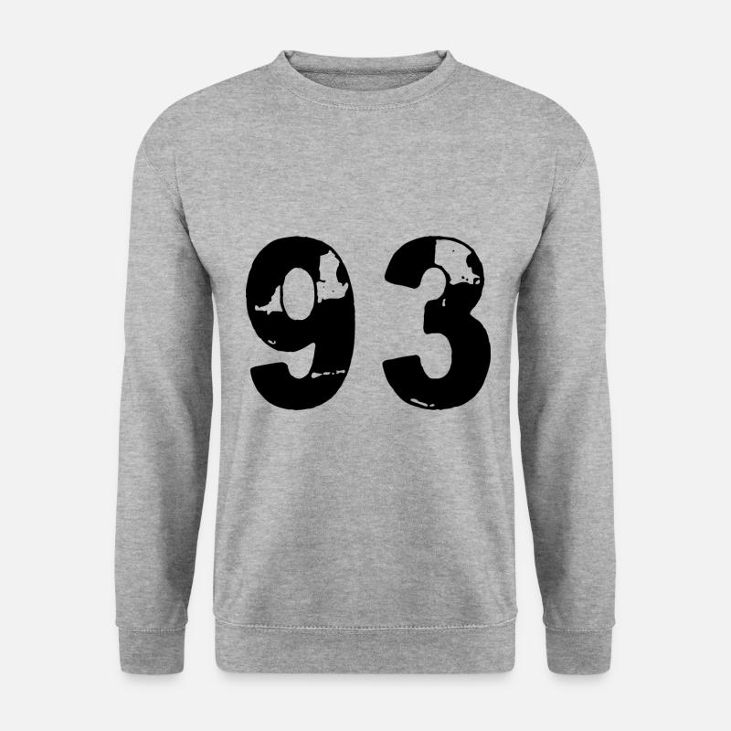 93 Zahl Trikot - Unisex Pullover - Weißgrau meliert