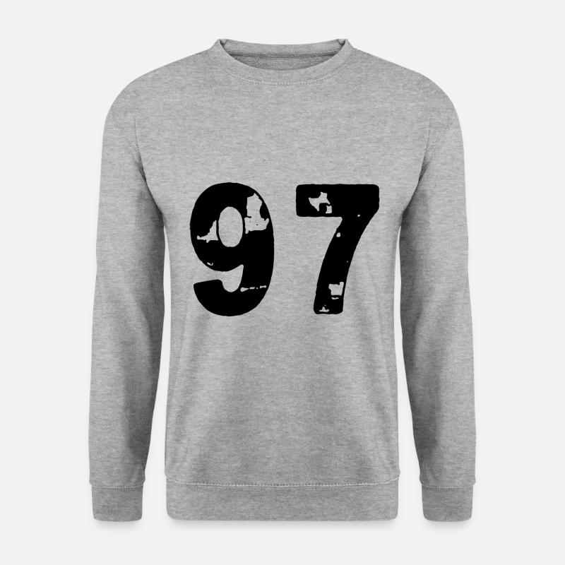 97 Zahl Trikot - Unisex Pullover - Weißgrau meliert