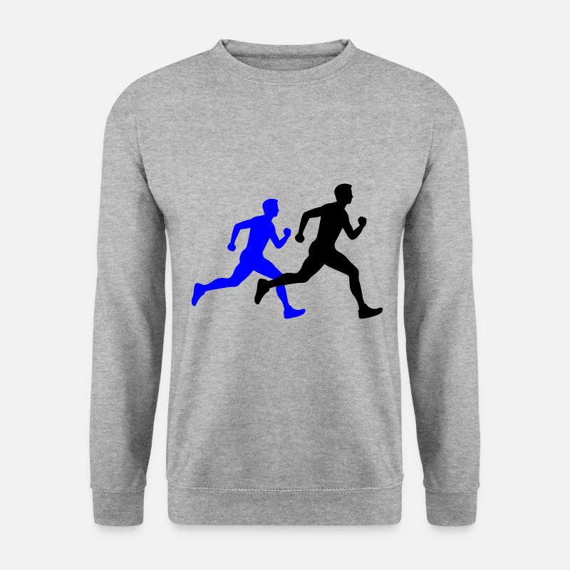 Running Marathon Man Silhouette - Unisex Sweatshirt - salt & pepper
