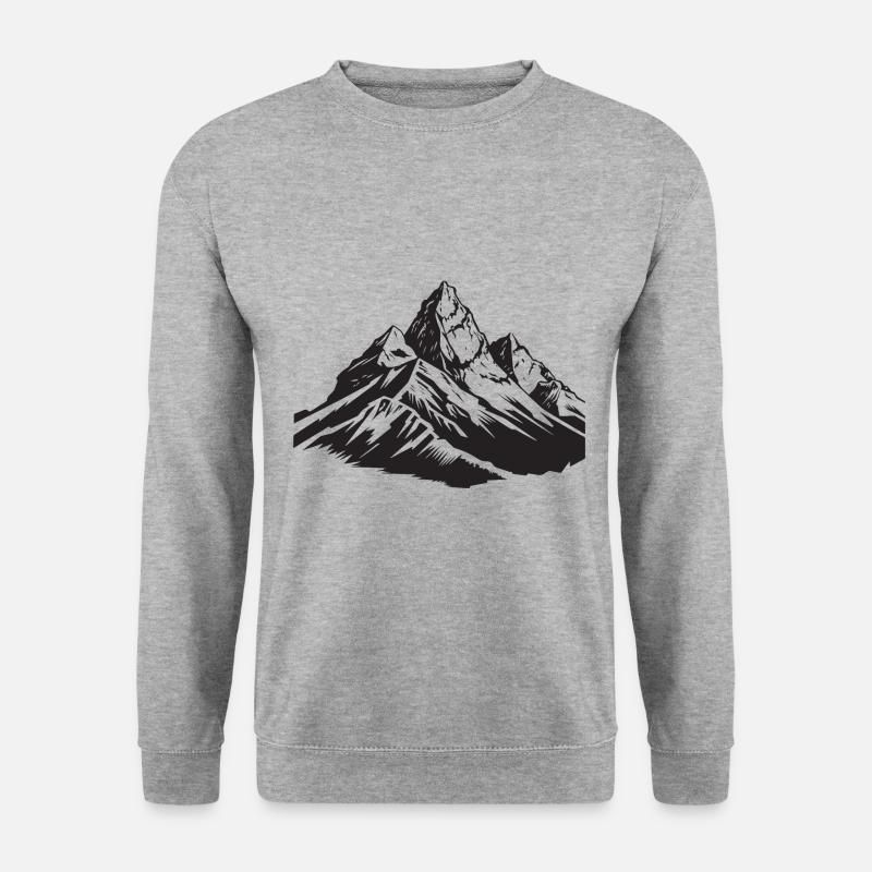 Berge Symbol Silhouette - Unisex Pullover - Weißgrau meliert