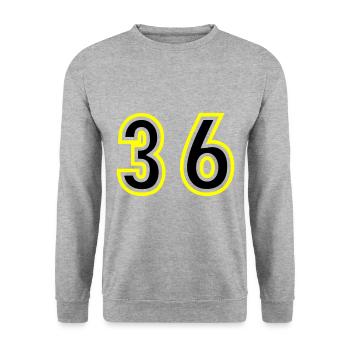 36 Number College - Unisex Sweatshirt - salt & pepper - Front - Alina (178cm) & Michal (187cm)