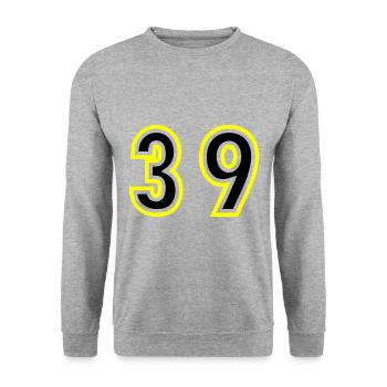 39 Number College - Unisex Sweatshirt - salt & pepper - Front - Alina (178cm) & Michal (187cm)