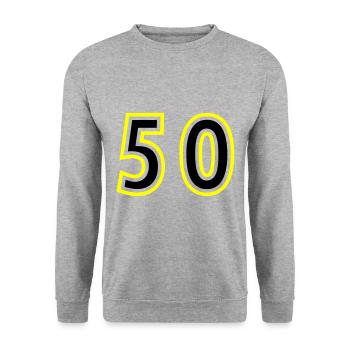 50 Number College - Unisex Sweatshirt - salt & pepper - Front - Alina (178cm) & Michal (187cm)