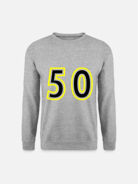 52 Zahl College - Unisex Pullover - Weißgrau meliert