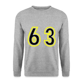 63 Number College - Unisex Sweatshirt - salt & pepper - Front - Alina (178cm) & Michal (187cm)