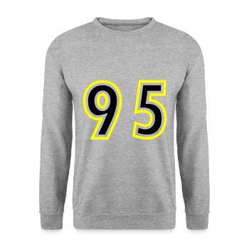 95 Number College - Unisex Sweatshirt - salt & pepper - Front - Alina (178cm) & Michal (187cm)