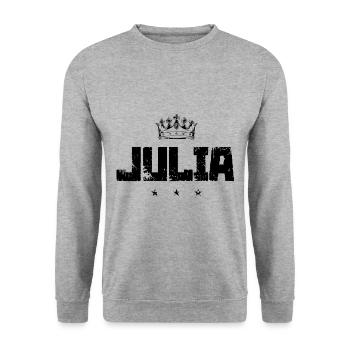 Julia - Unisex Pullover - Weißgrau meliert - Vorne - Alina (178cm) & Michal (187cm)
