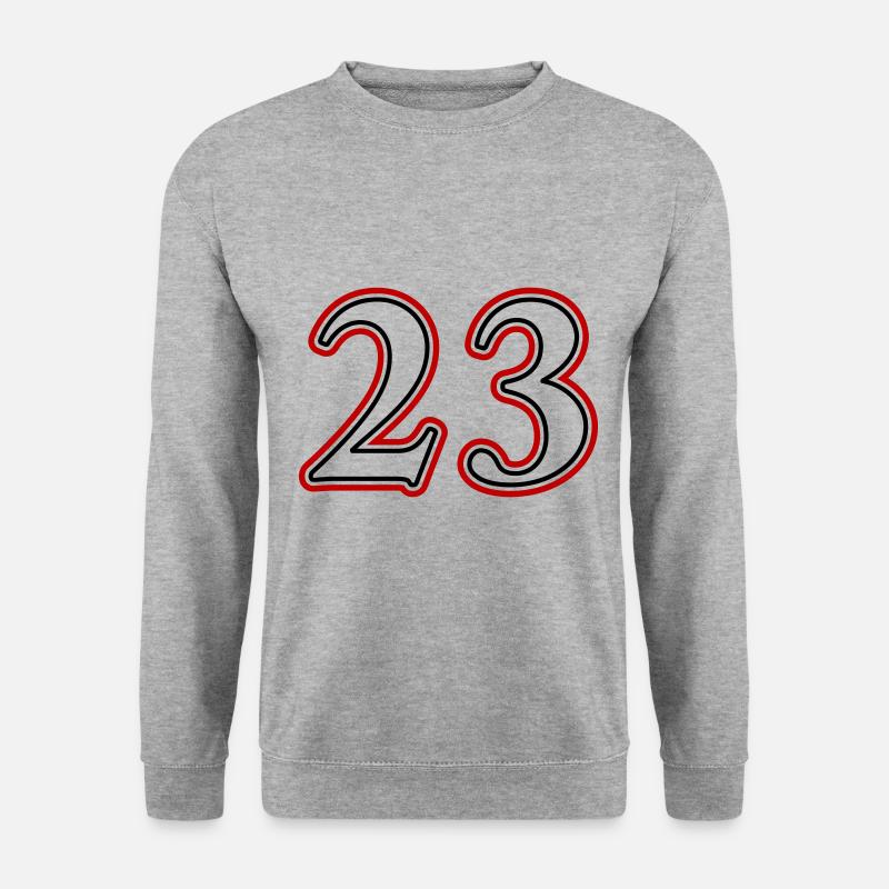 23 Zahl nummer - Unisex Pullover - Weißgrau meliert
