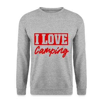 Ich liebe Camping - Unisex Pullover - Weißgrau meliert - Vorne - Alina (178cm) & Michal (187cm)