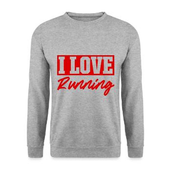 J’adore la course - Sweat-shirt Unisexe - gris chiné - Devant - Alina (178cm) & Michal (187cm)