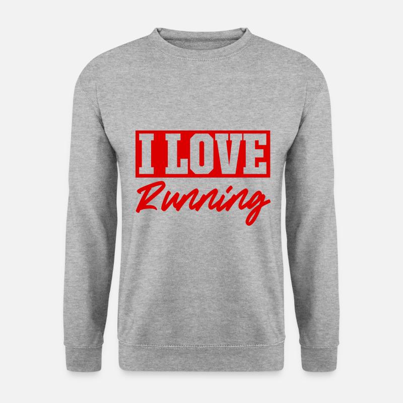 Ich liebe Rennen - Unisex Pullover - Weißgrau meliert