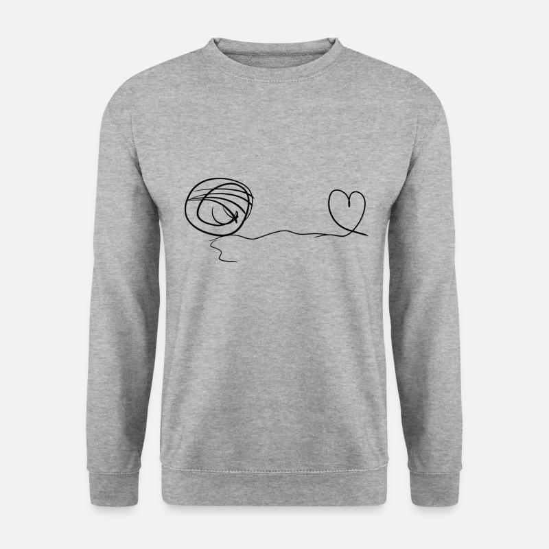 line thread heart love loop - Unisex Sweatshirt - salt & pepper