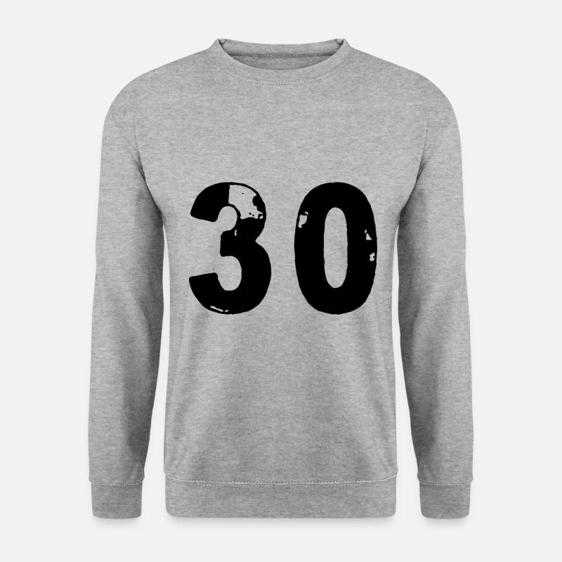 30 Zahl Trikot - Unisex Pullover - Weißgrau meliert