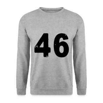 46 Maillot numéro - Sweat-shirt Unisexe - gris chiné - Devant - Alina (178cm) & Michal (187cm)