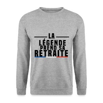 La Légende Prend Sa Retraite - Sweat-shirt Unisexe - gris chiné - Devant - Alina (178cm) & Michal (187cm)